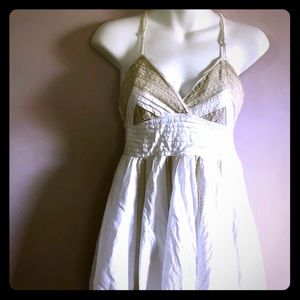 Billibong Sundress White and Tan size Small